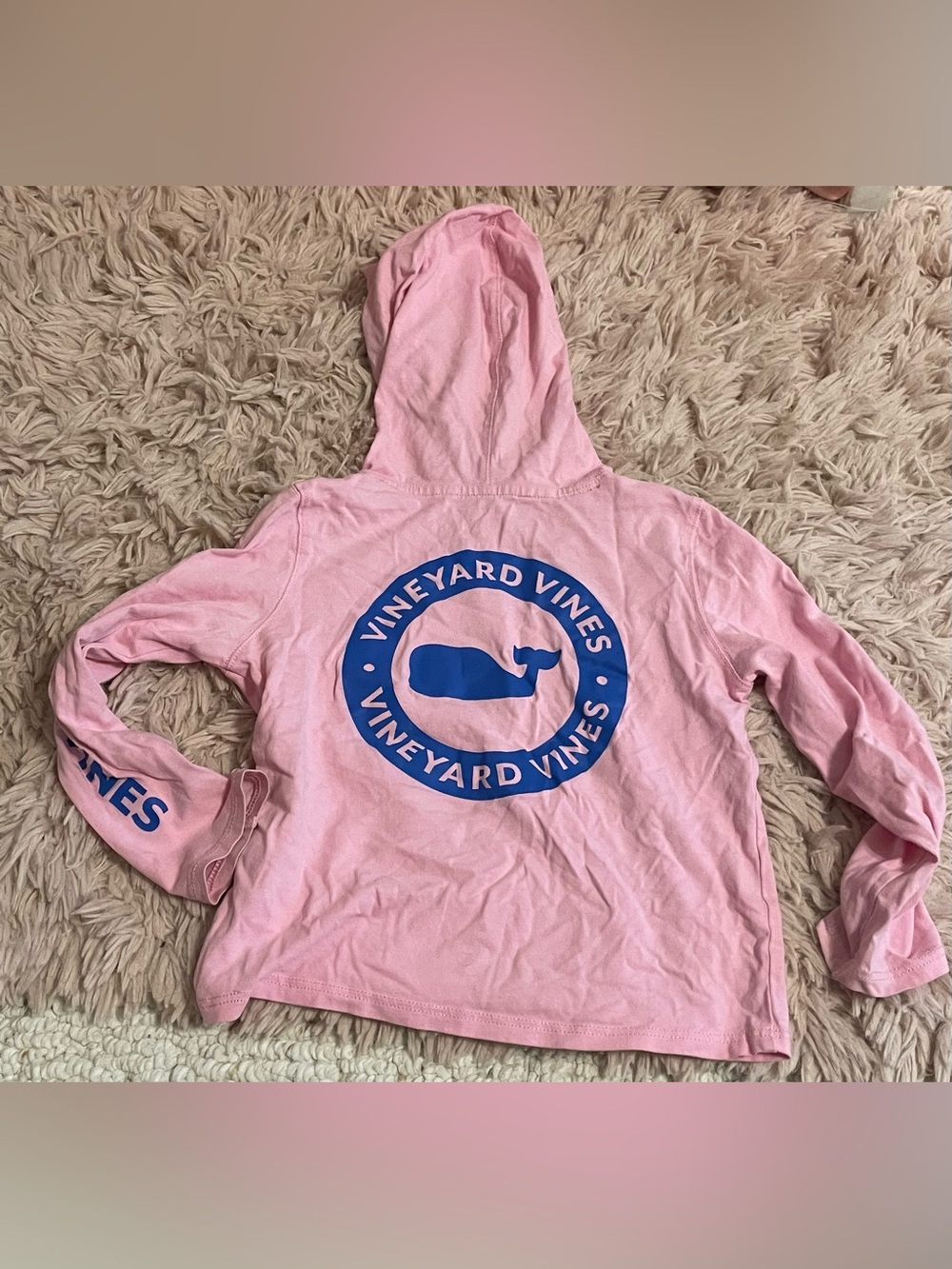 Vineyard Vines Toddler Girls 2T Pink Long Sleeve Whale Logo Hoodie T-Shirt